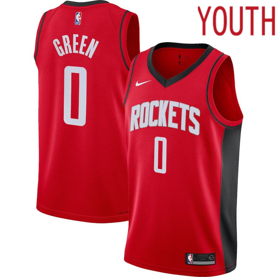 Youth Houston Rockets 0 Jalen Green Nike Red Swingman NBA Jersey